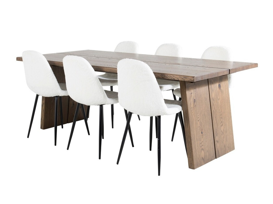 Conjunto de comedor Dallas 1841 (Roble oscuro + Blanco + Negro)