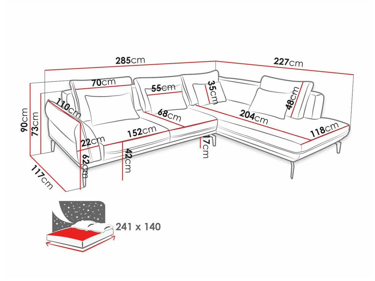 Sofá rinconero Lincoln 159 (Monolith 48)