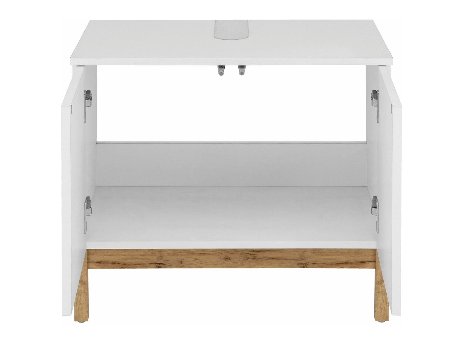 Armario de baño de pie para lavabo Tolcami 101 (Blanco + Roble)