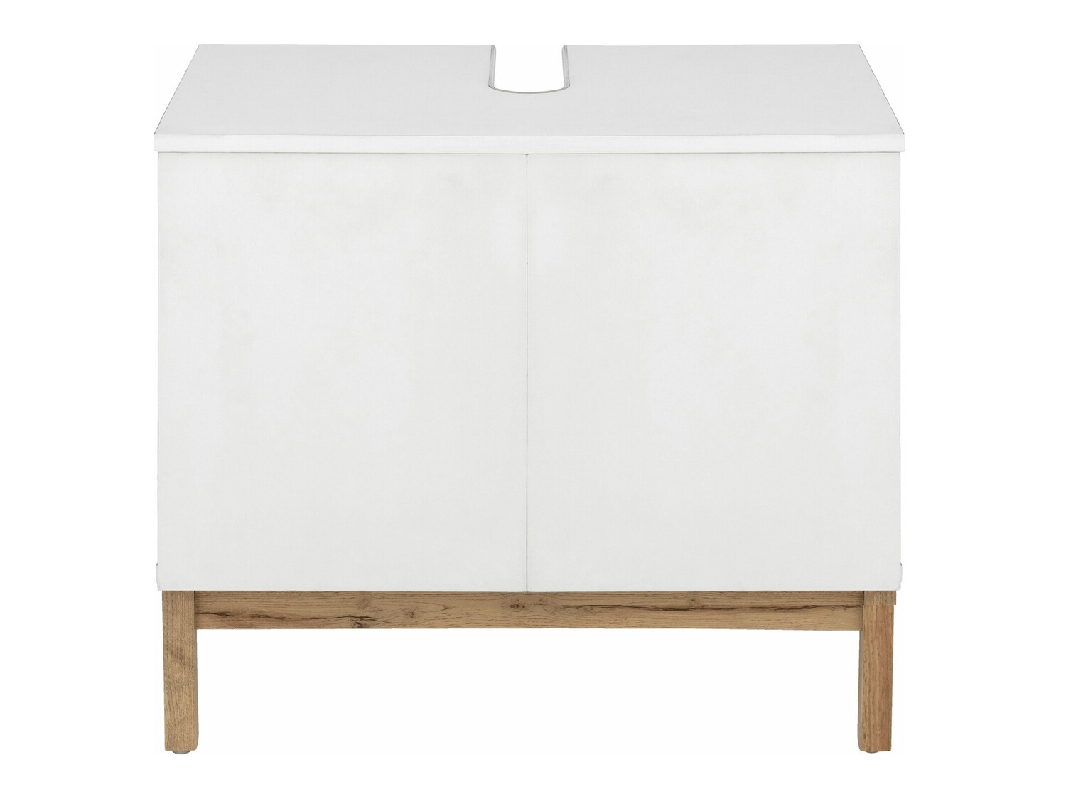 Armario de baño de pie para lavabo Tolcami 101 (Blanco + Roble)