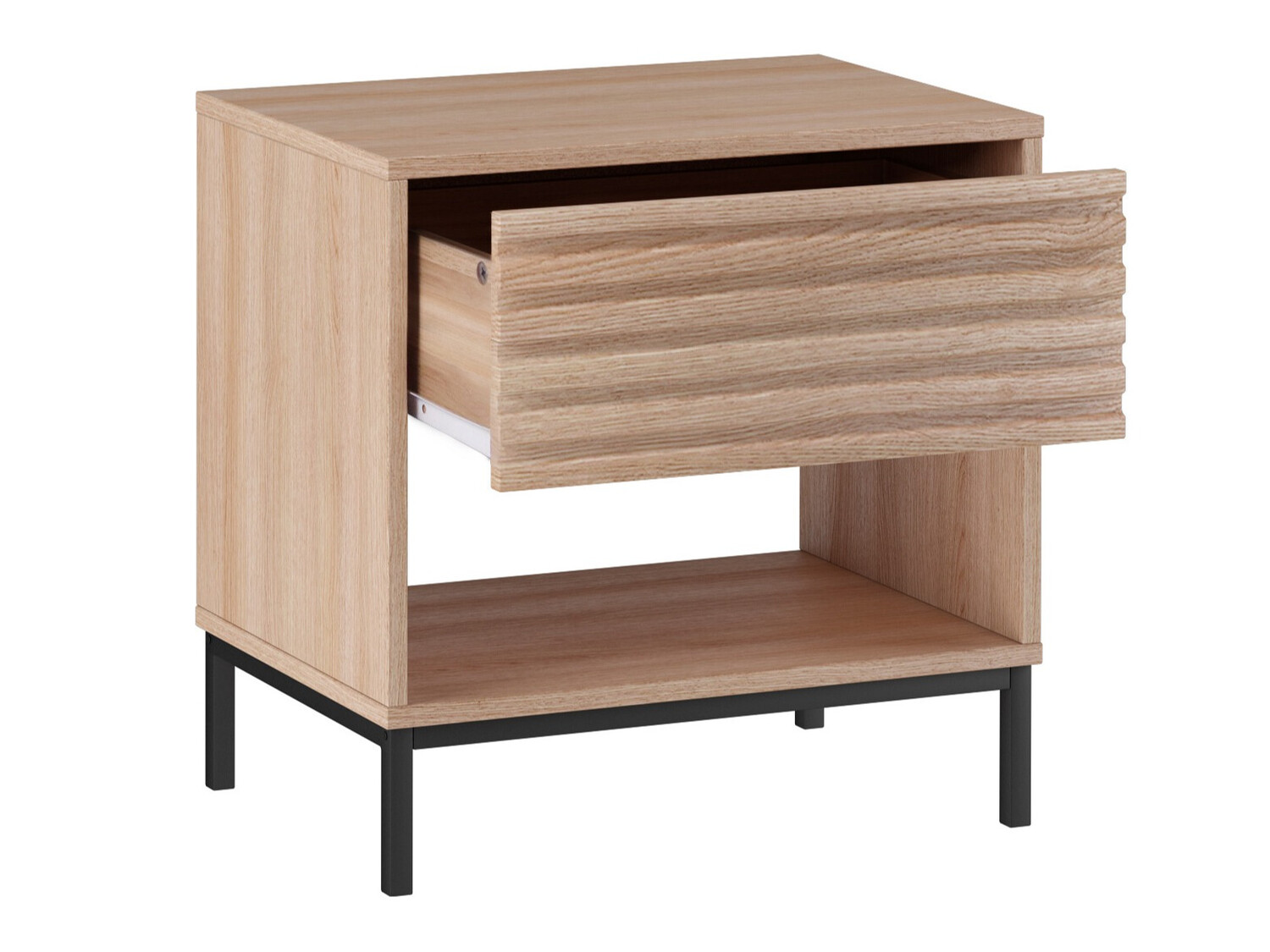 Mesilla de noche Denton 845 (Negro + Roble)