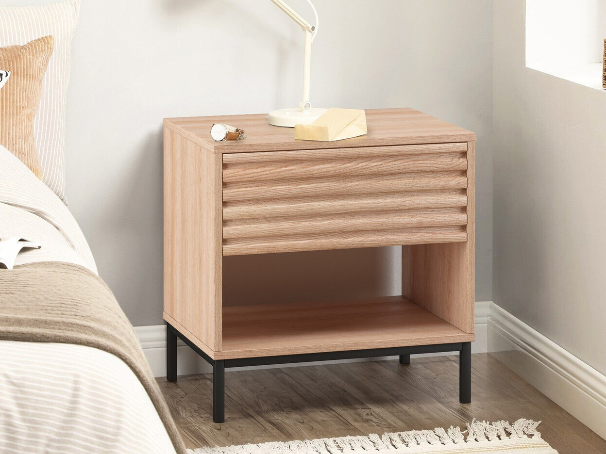 Mesilla de noche Denton 845 (Negro + Roble)