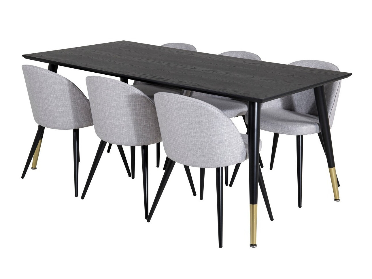 Conjunto de comedor Dallas 1876 (Gris claro + Negro)