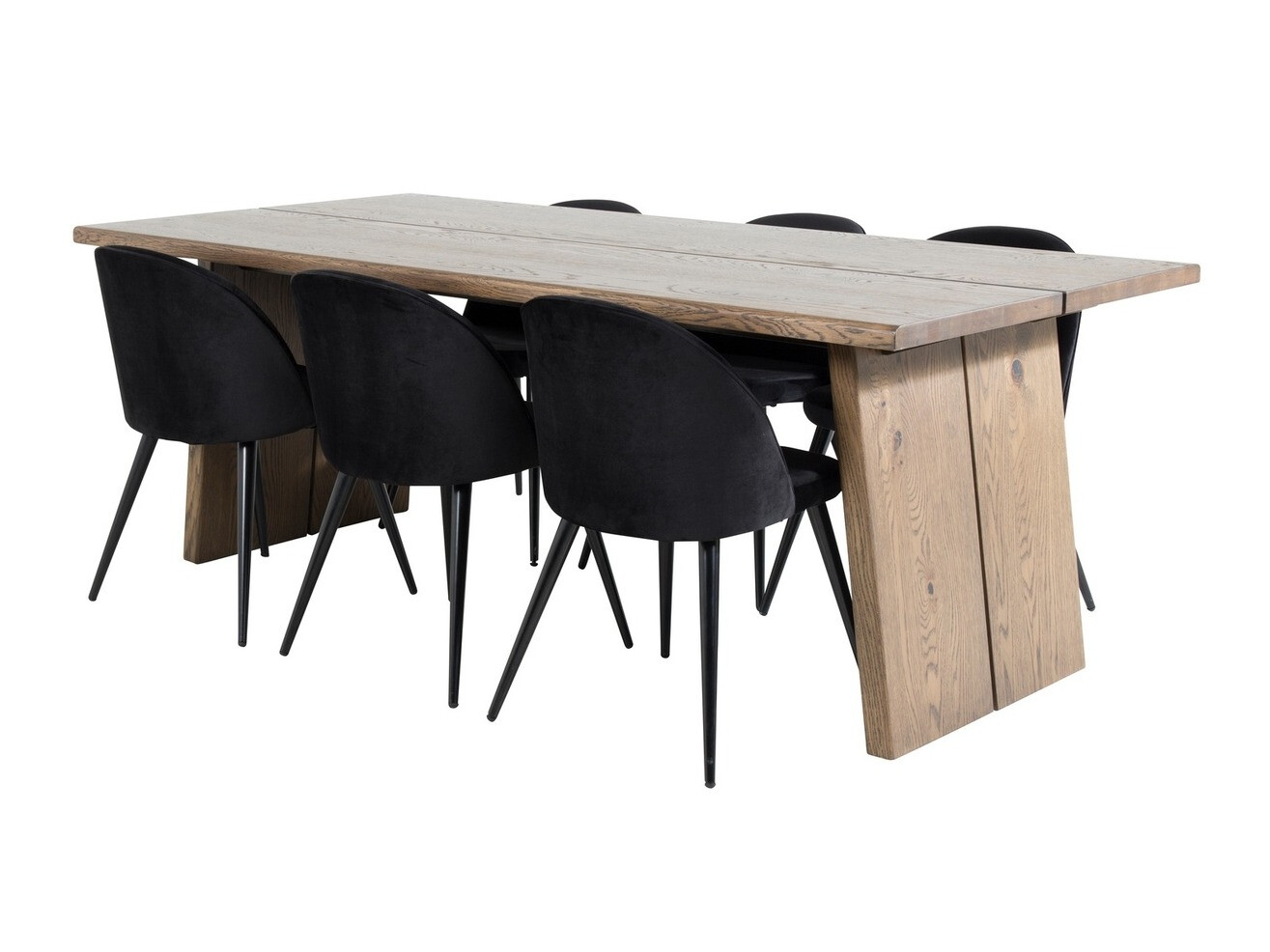 Conjunto de mesas y sillas para comedor Dallas 1856 (Negro)