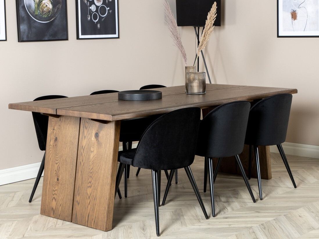 Conjunto de mesas y sillas para comedor Dallas 1856 (Negro)