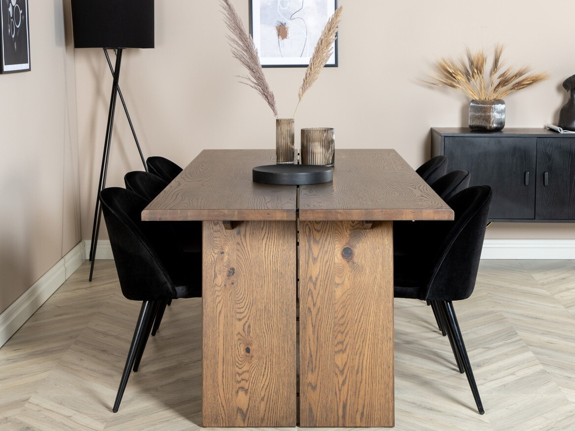 Conjunto de mesas y sillas para comedor Dallas 1856 (Negro)