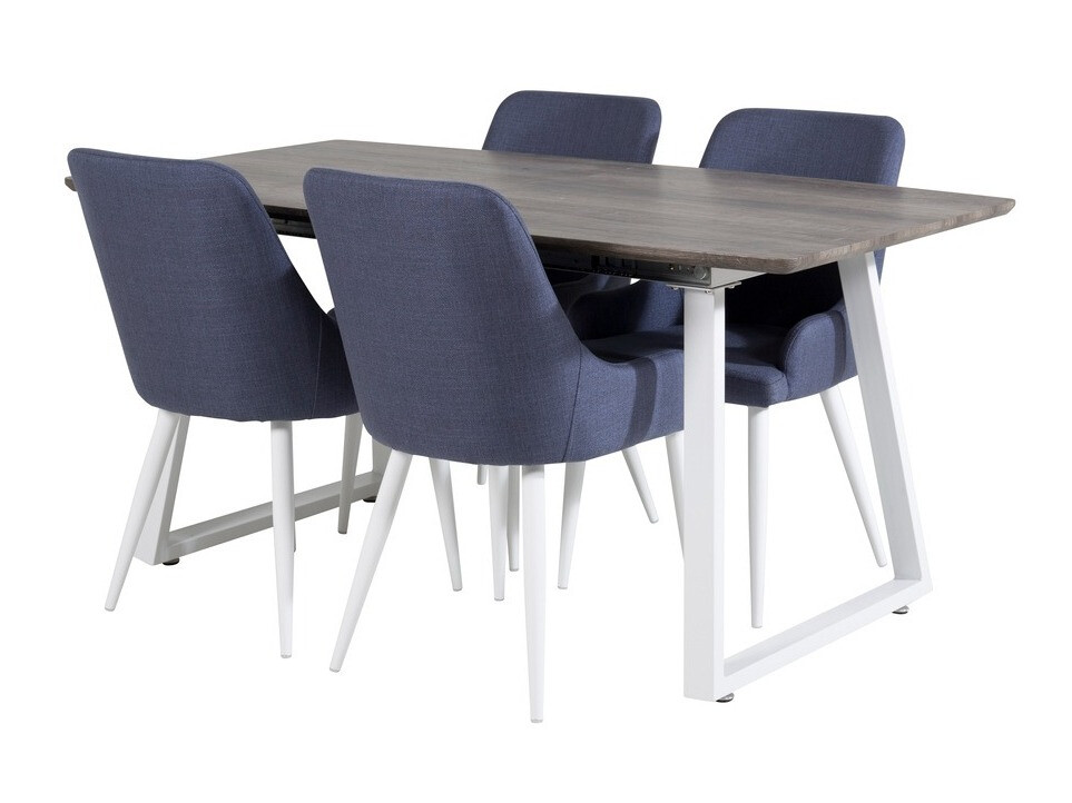 Conjunto de comedor Dallas 1978 (Blanco + Azul)