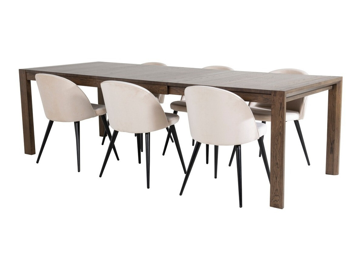 Conjunto de mesas y sillas para comedor Dallas 2052 (Beige + Negro)