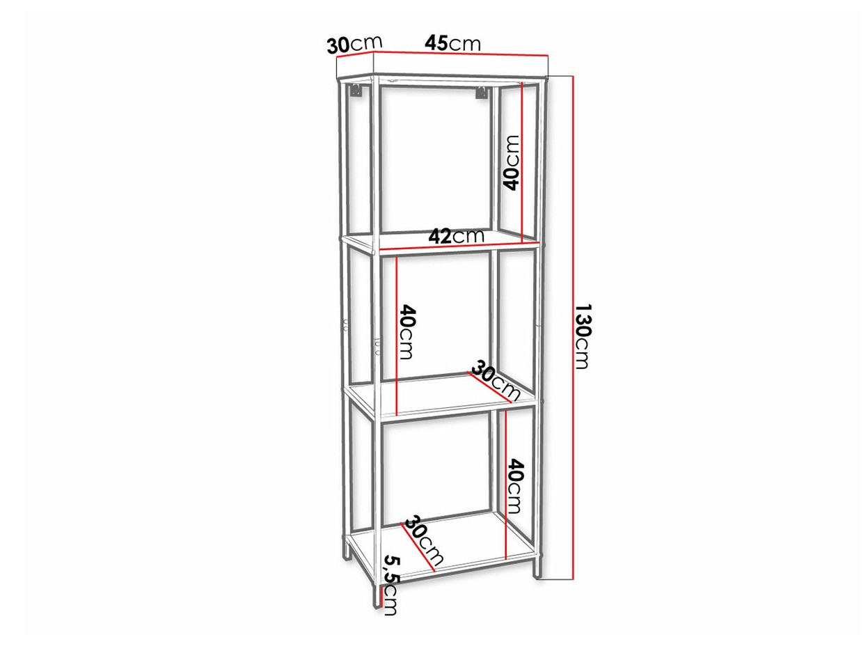 Estantería Richardson A104 (Negro + Luminoso madera)