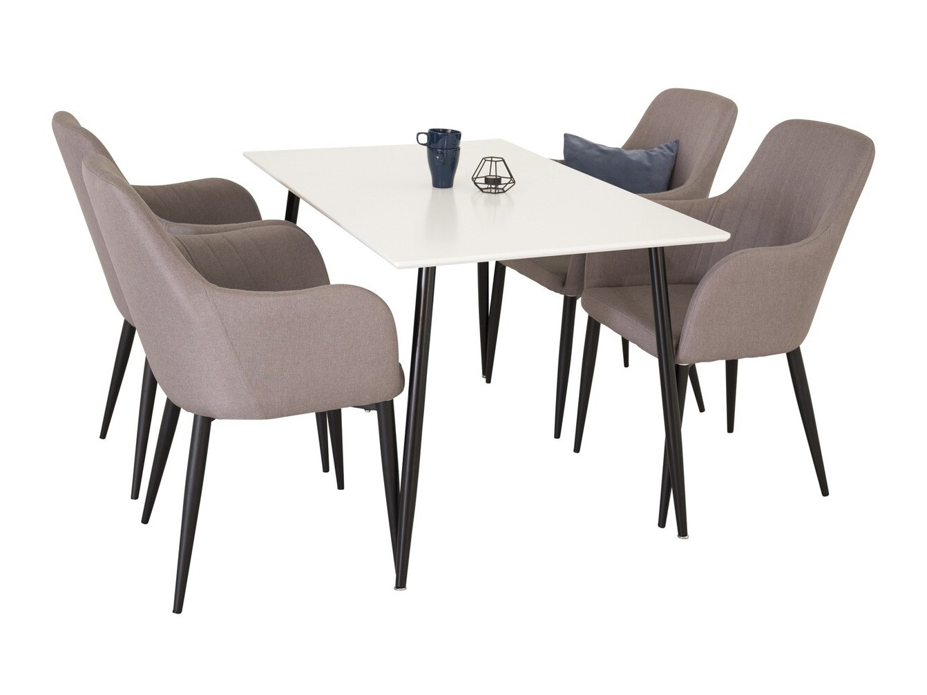 Conjunto de comedor Dallas 2088 (Gris + Negro)
