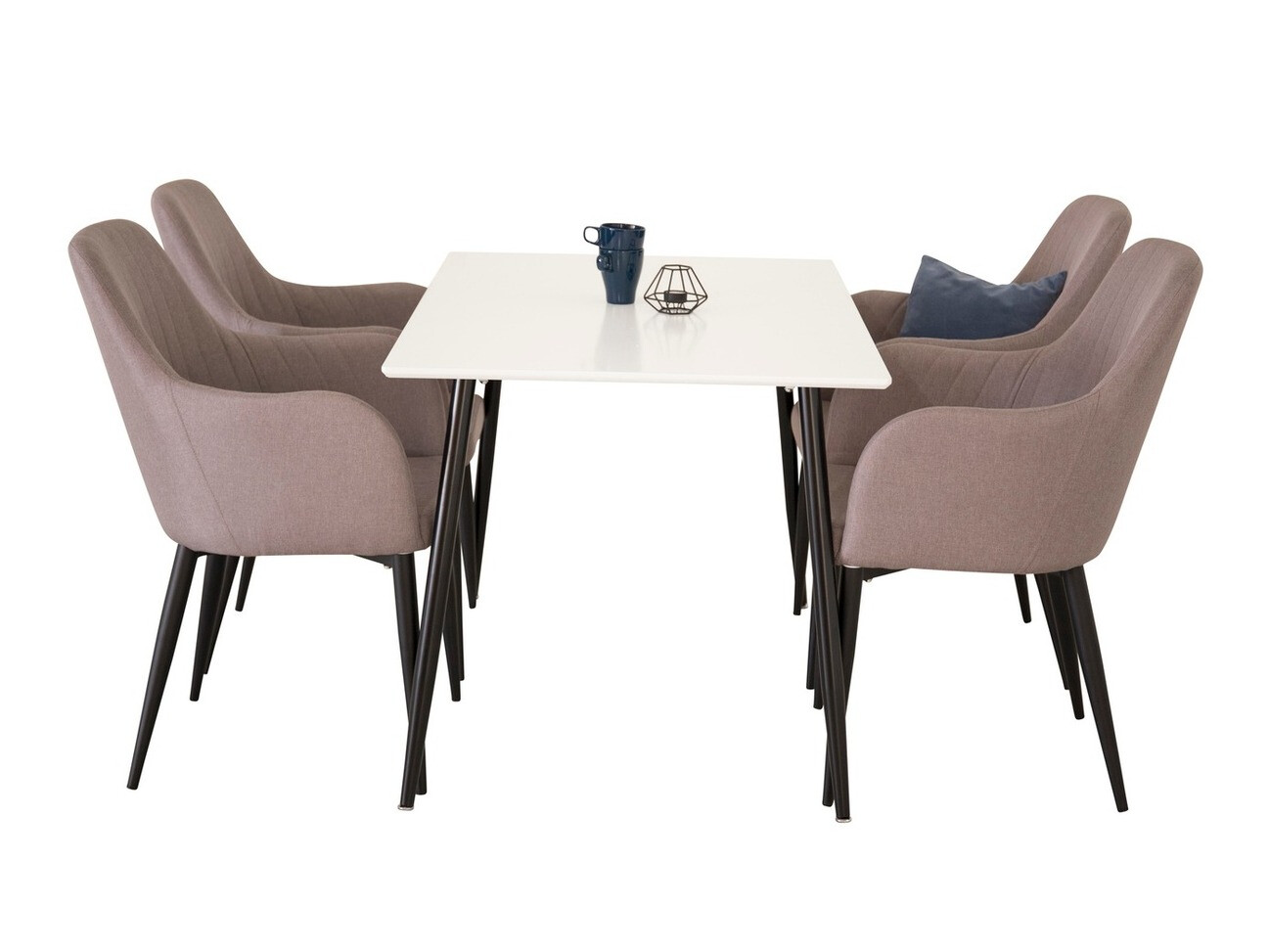 Conjunto de comedor Dallas 2088 (Gris + Negro)