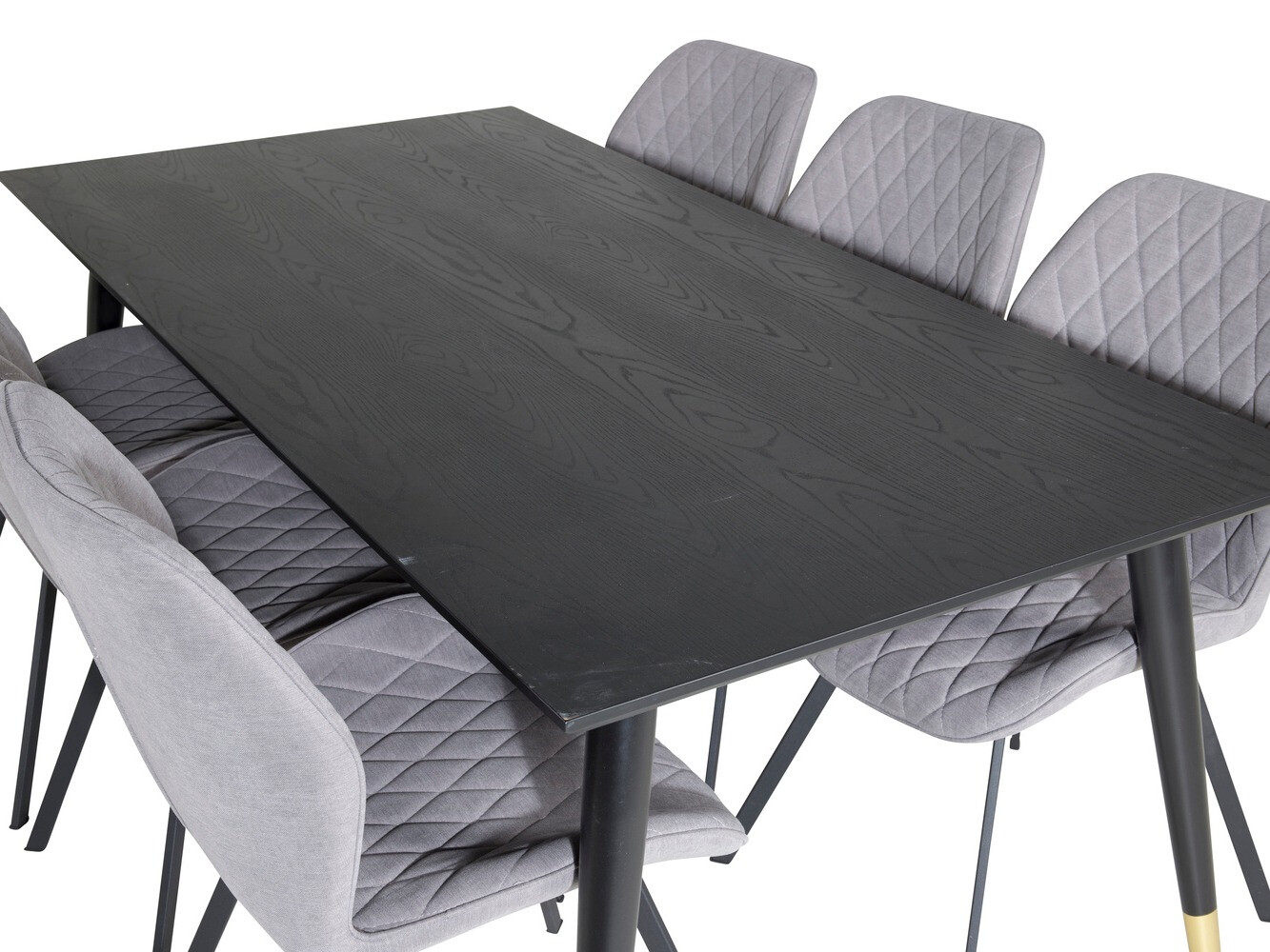 Conjunto de comedor Dallas 2582 (Negro + Latón)
