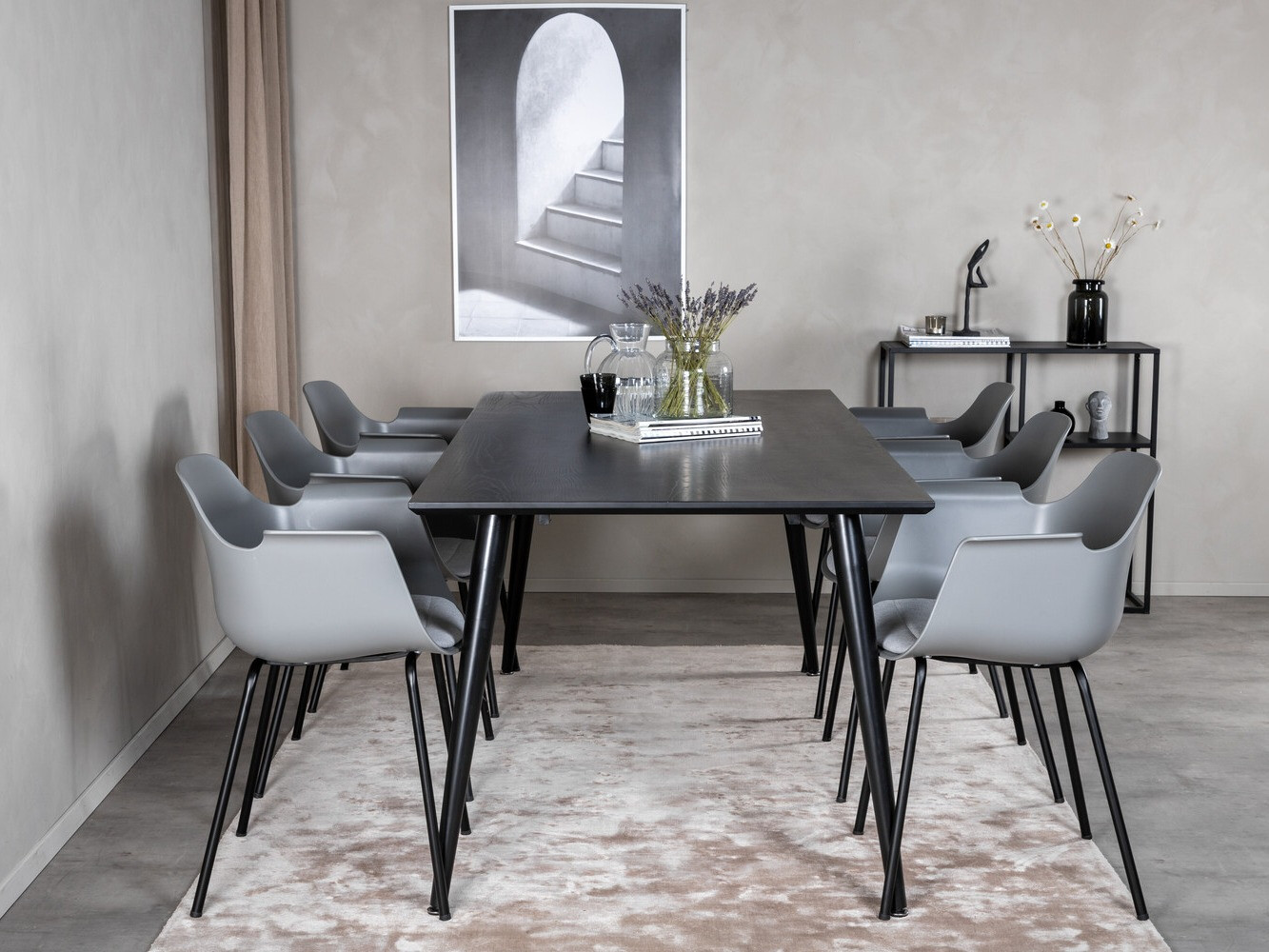 Conjunto de comedor Dallas 2585 (Negro)