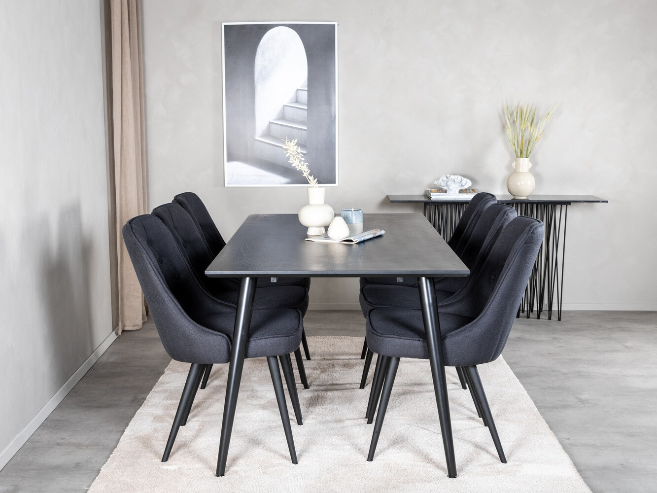 Conjunto de comedor Dallas 2593 (Negro)