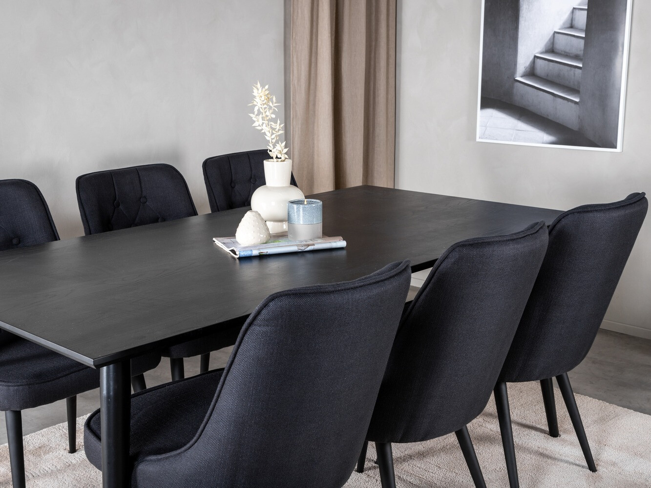 Conjunto de comedor Dallas 2593 (Negro)