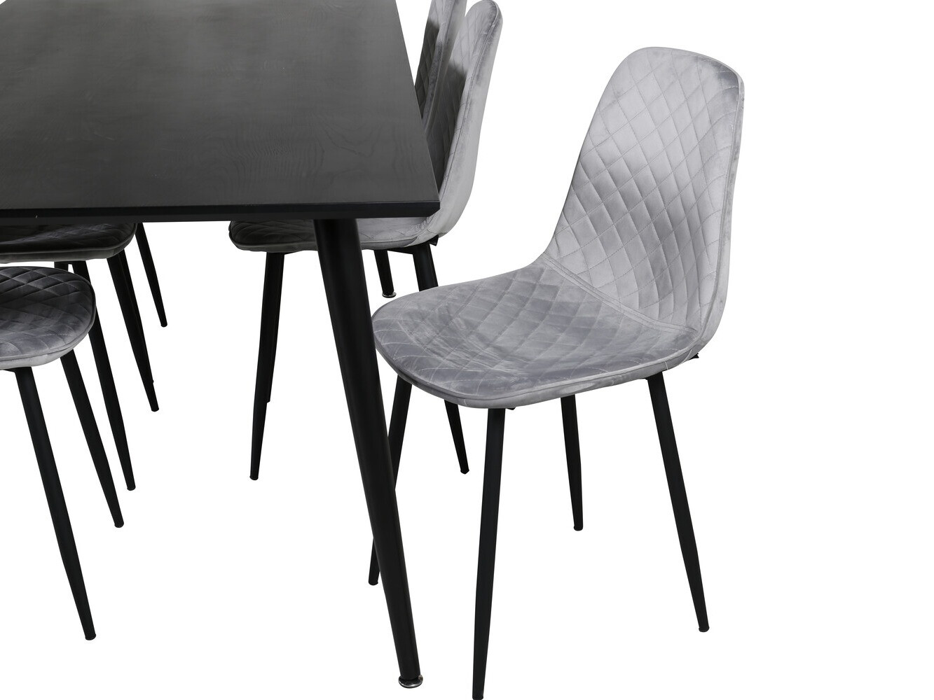Conjunto de comedor Dallas 2596 (Gris + Negro)