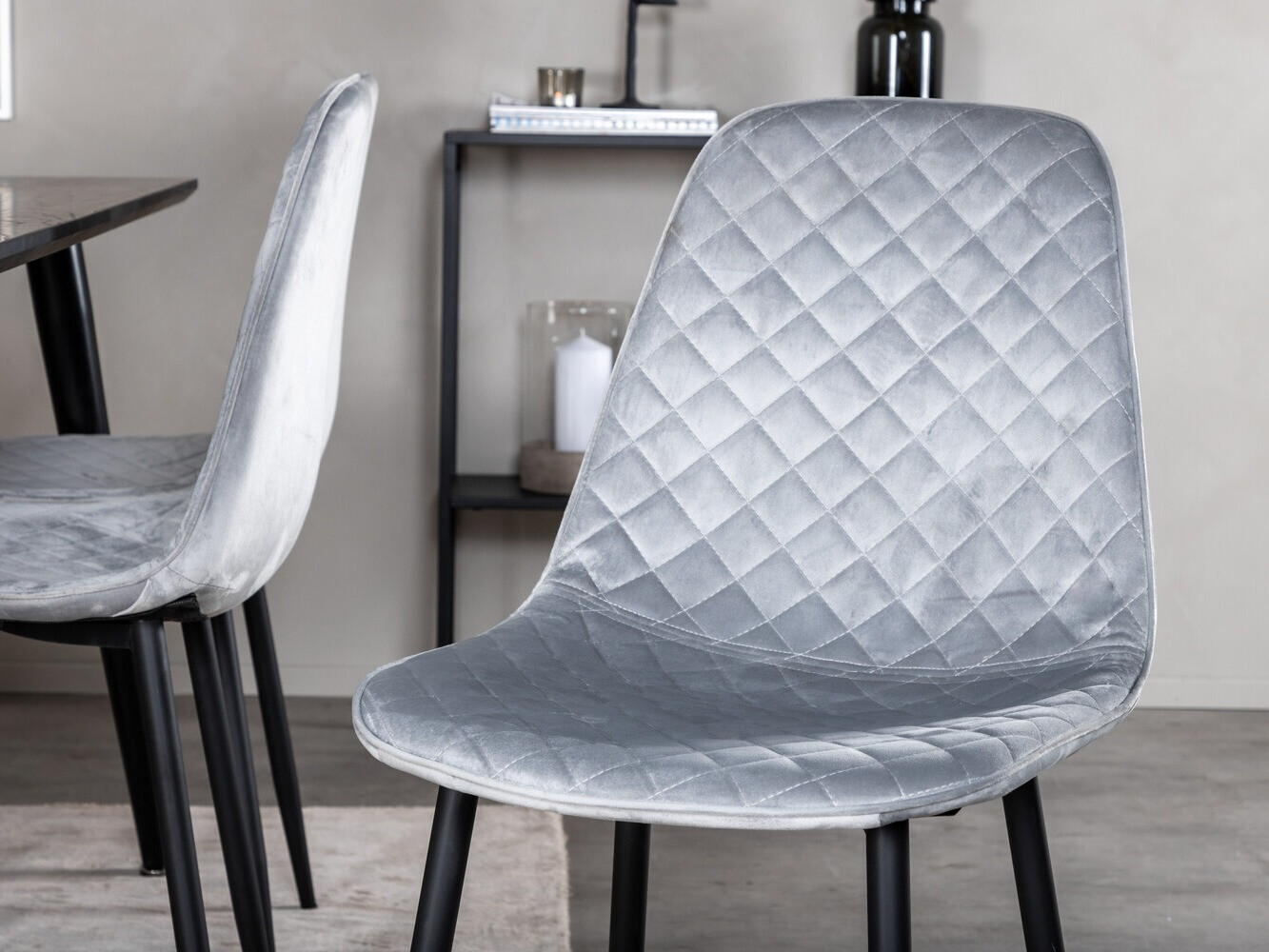 Conjunto de comedor Dallas 2596 (Gris + Negro)