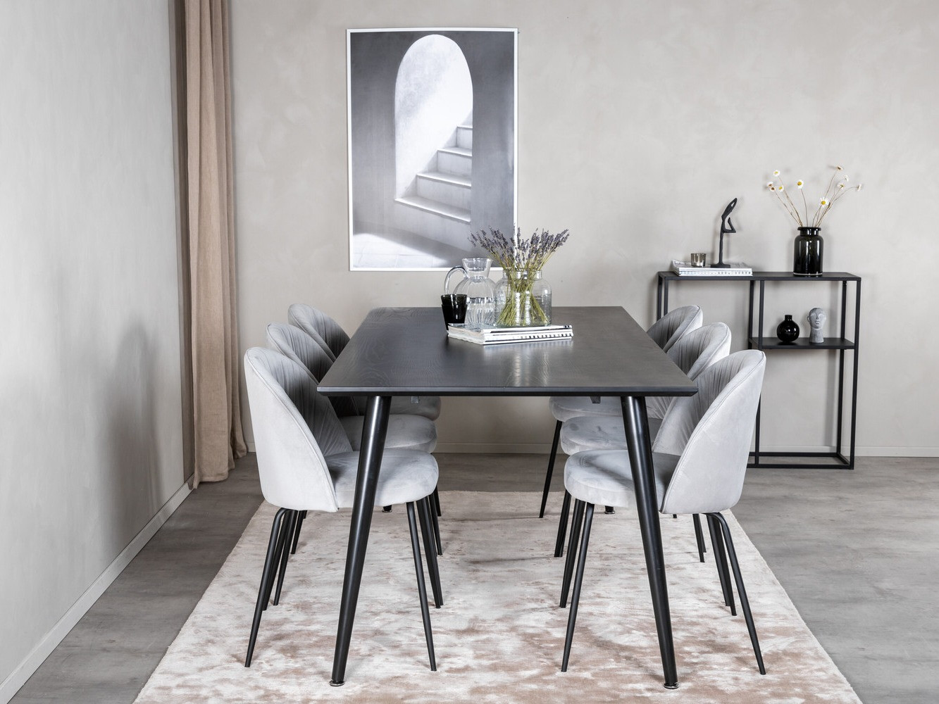 Conjunto de comedor Dallas 2600 (Negro)