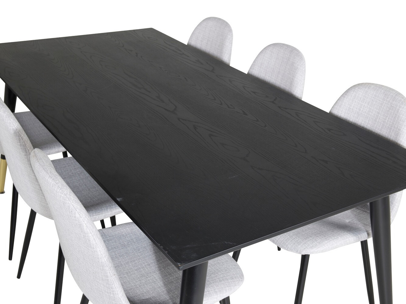 Conjunto de mesas y sillas para comedor Dallas 2577 (Negro + Latón)