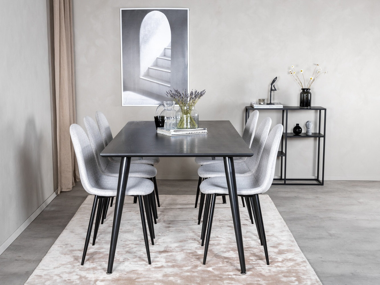 Conjunto de mesas y sillas para comedor Dallas 2577 (Negro)