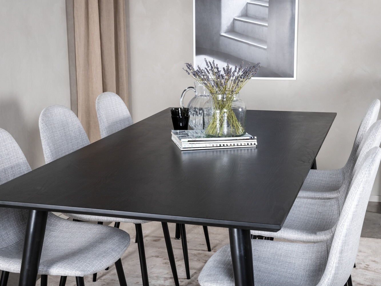 Conjunto de mesas y sillas para comedor Dallas 2577 (Negro)