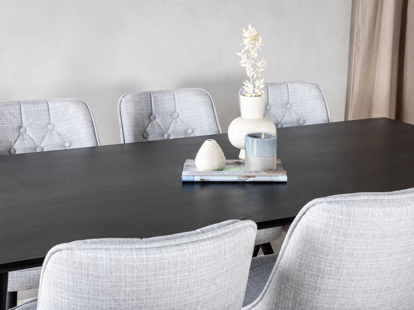 Conjunto de mesas y sillas para comedor Dallas 2593 (Gris claro + Negro)