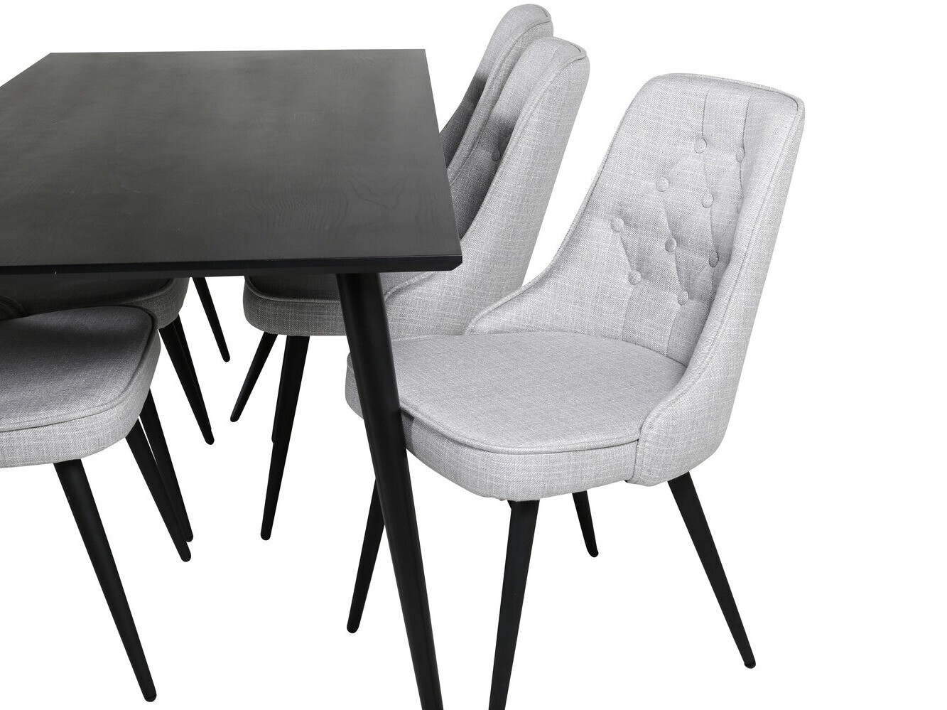 Conjunto de mesas y sillas para comedor Dallas 2593 (Gris claro + Negro)