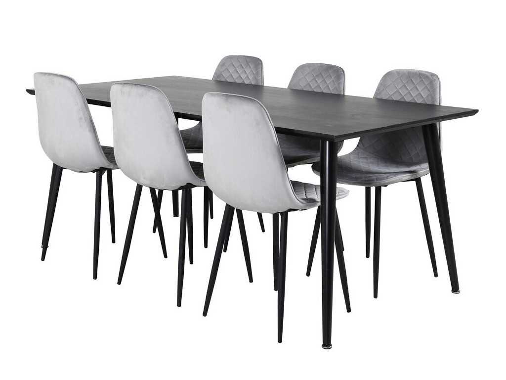 Conjunto de mesas y sillas para comedor Dallas 2596 (Gris + Negro)