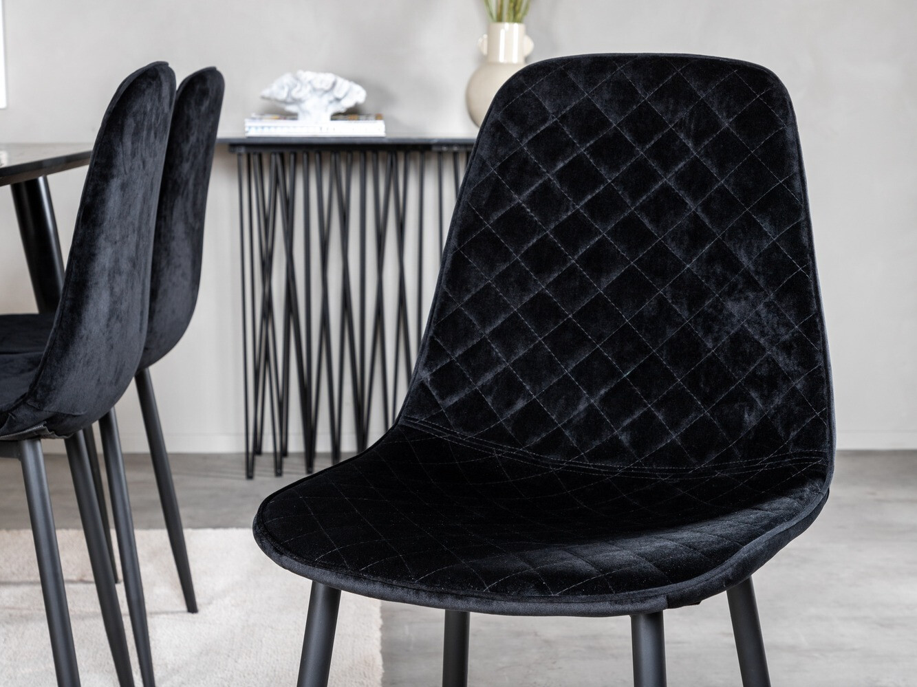 Conjunto de mesas y sillas para comedor Dallas 2596 (Negro)