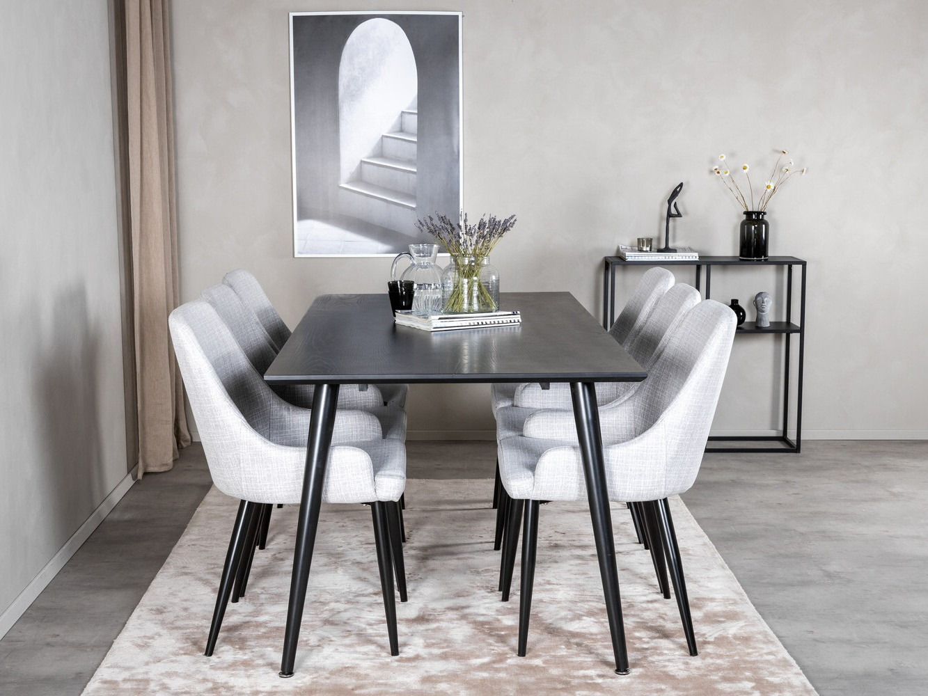 Conjunto de mesas y sillas para comedor Dallas 2599 (Negro)