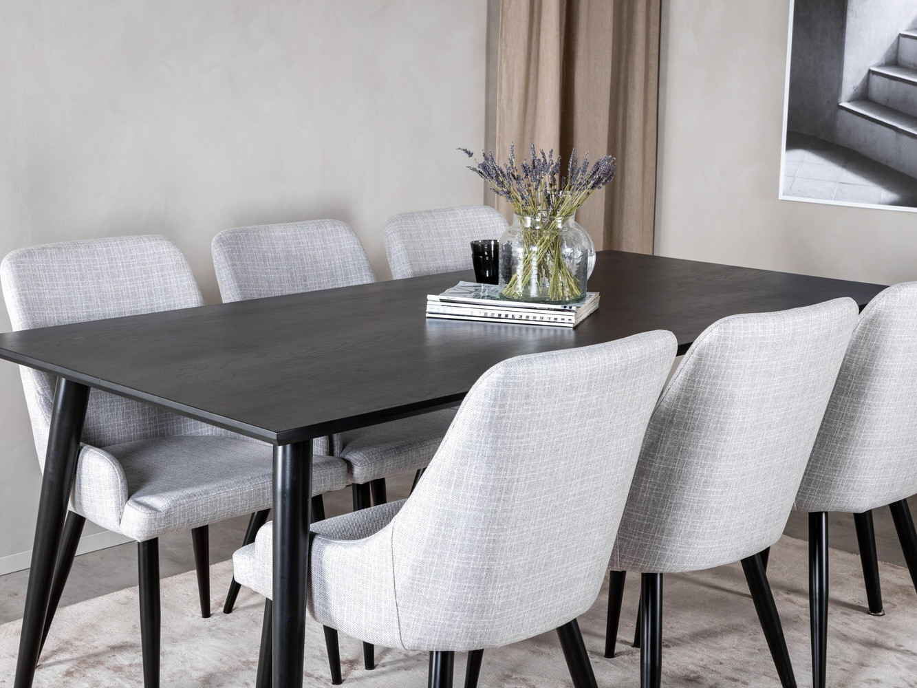 Conjunto de mesas y sillas para comedor Dallas 2599 (Negro)