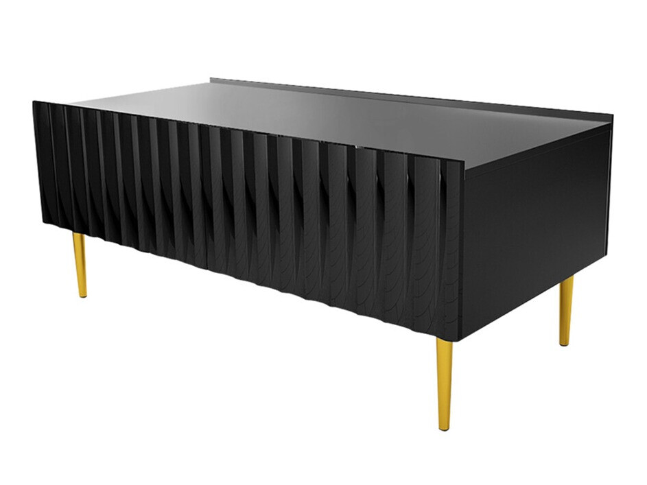 Mesa de centro Merced B129 (Negro brillante + Negro)