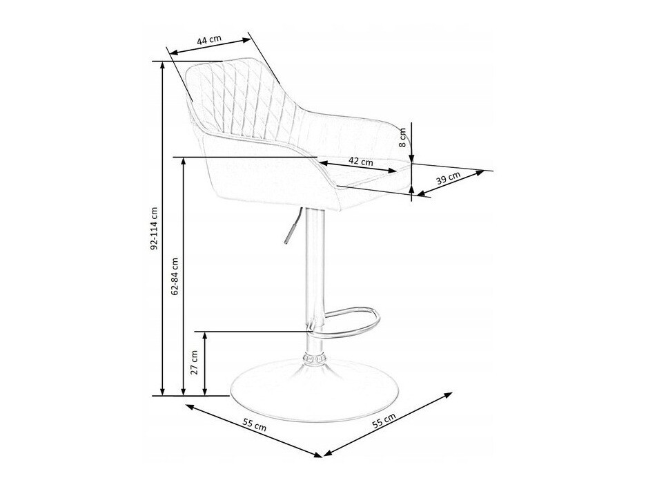 Taburete alto Houston 972 (Gris)