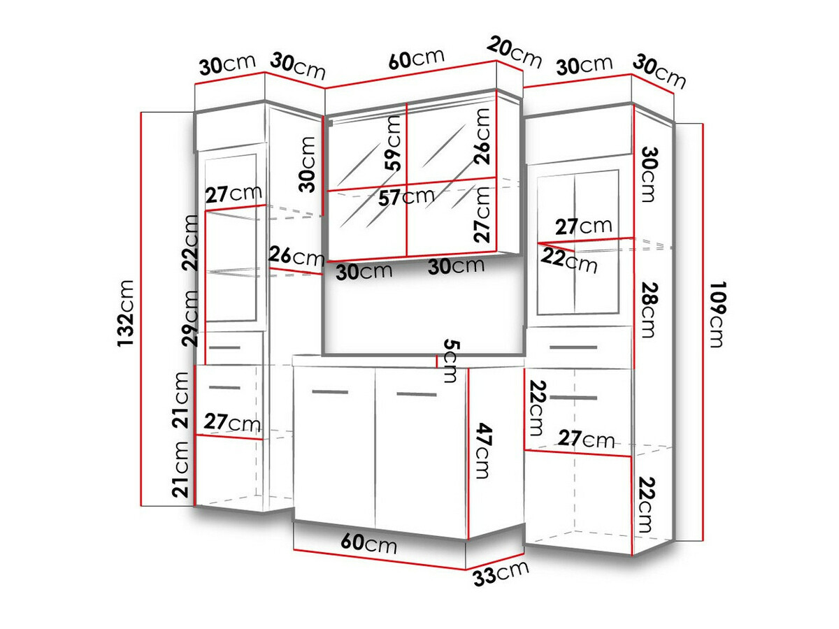 Conjunto de mueble de baño Sarasota 140 (Gris brillante + Castaña)