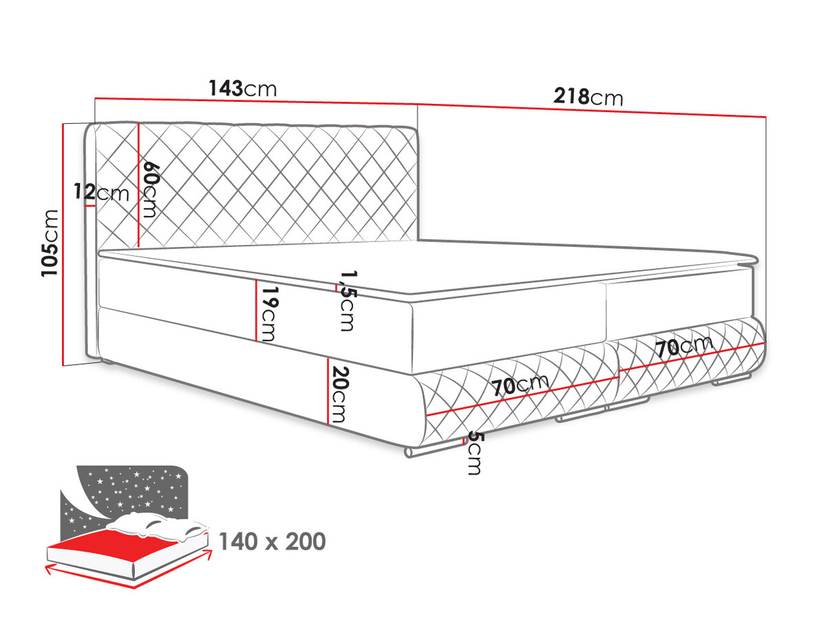 Cama continental Carlsbad 116 (Manila 02)