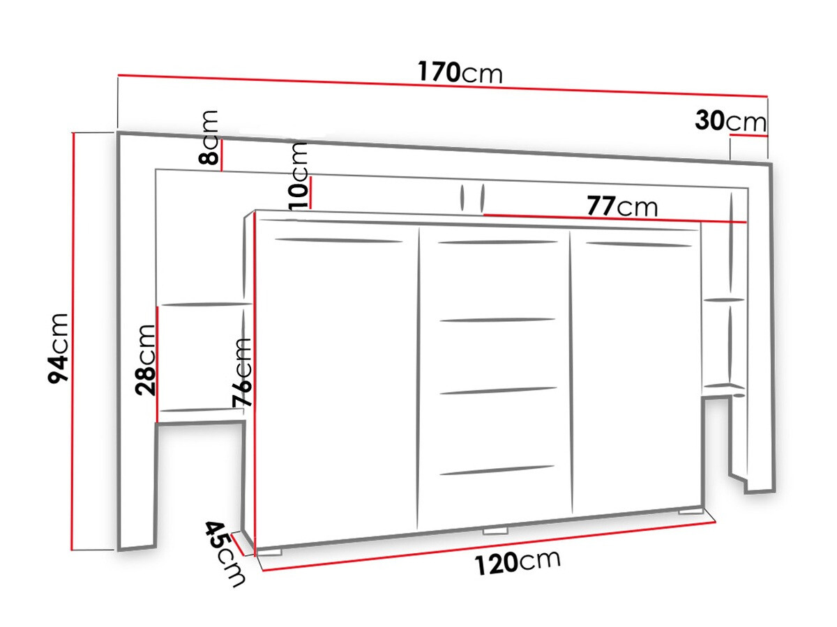 Cómoda Aestas (Blanco + Negro brillante)