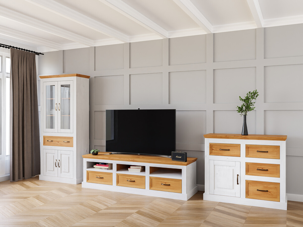 Conjunto de salón Tolelio 115 (Blanco + Pino)