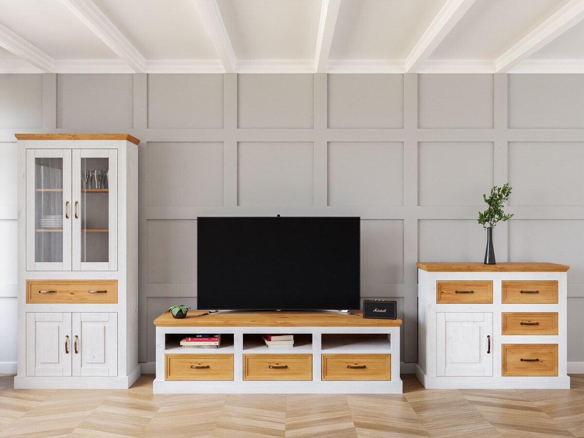 Conjunto de salón Tolelio 115 (Blanco + Pino)