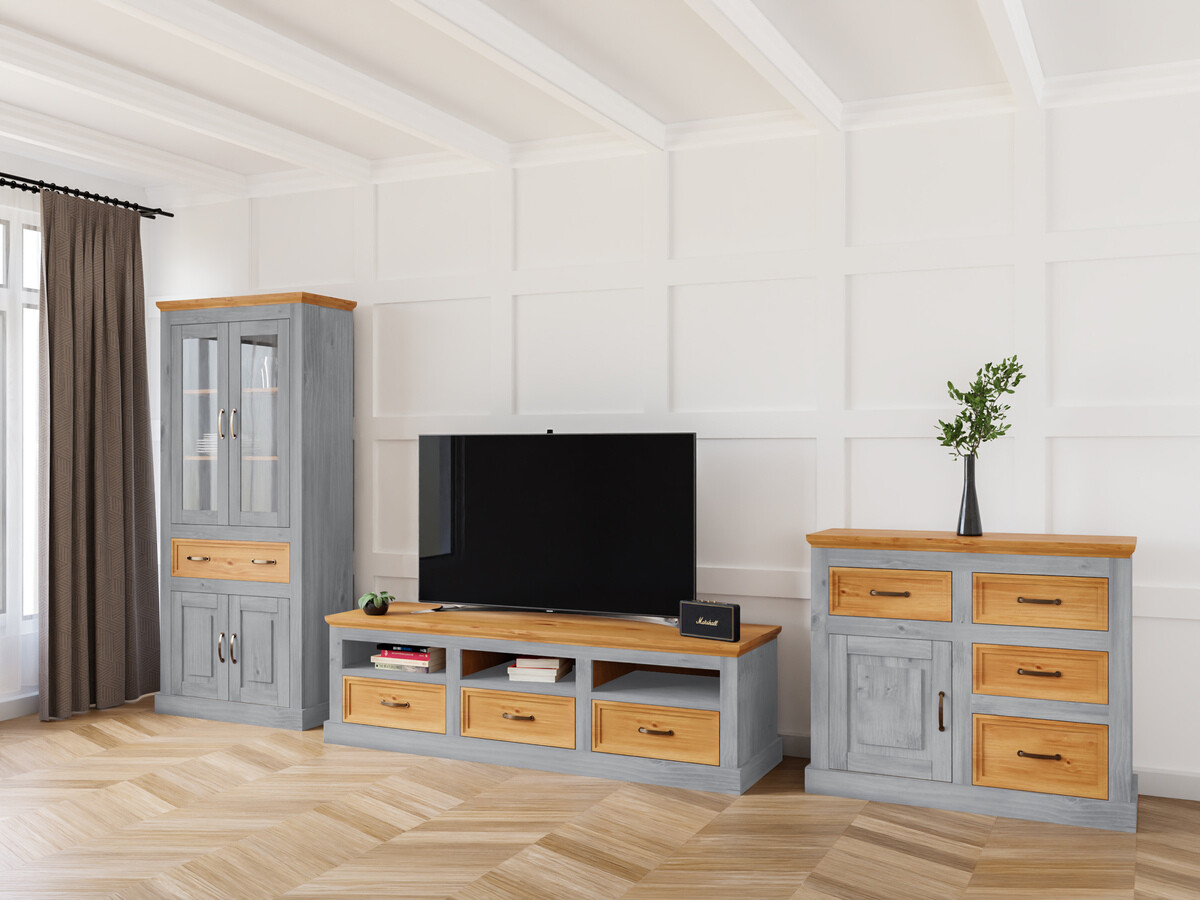 Conjunto de salón Tolelio 115 (Gris + Pino)