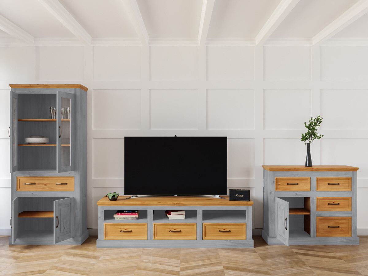 Conjunto de salón Tolelio 115 (Gris + Pino)