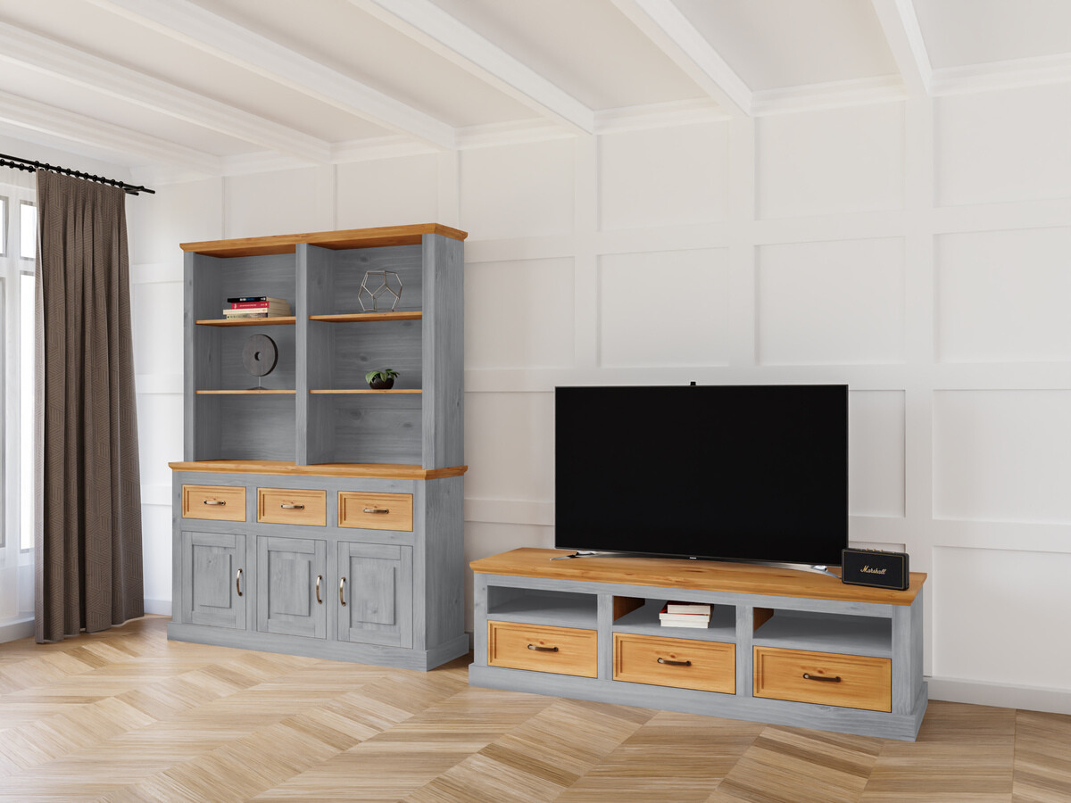 Conjunto de salón Tolelio 117 (Pino + Gris)