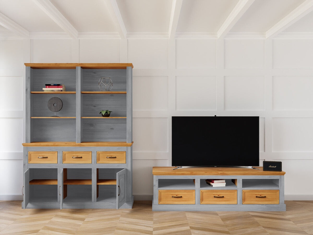 Conjunto de salón Tolelio 117 (Pino + Gris)