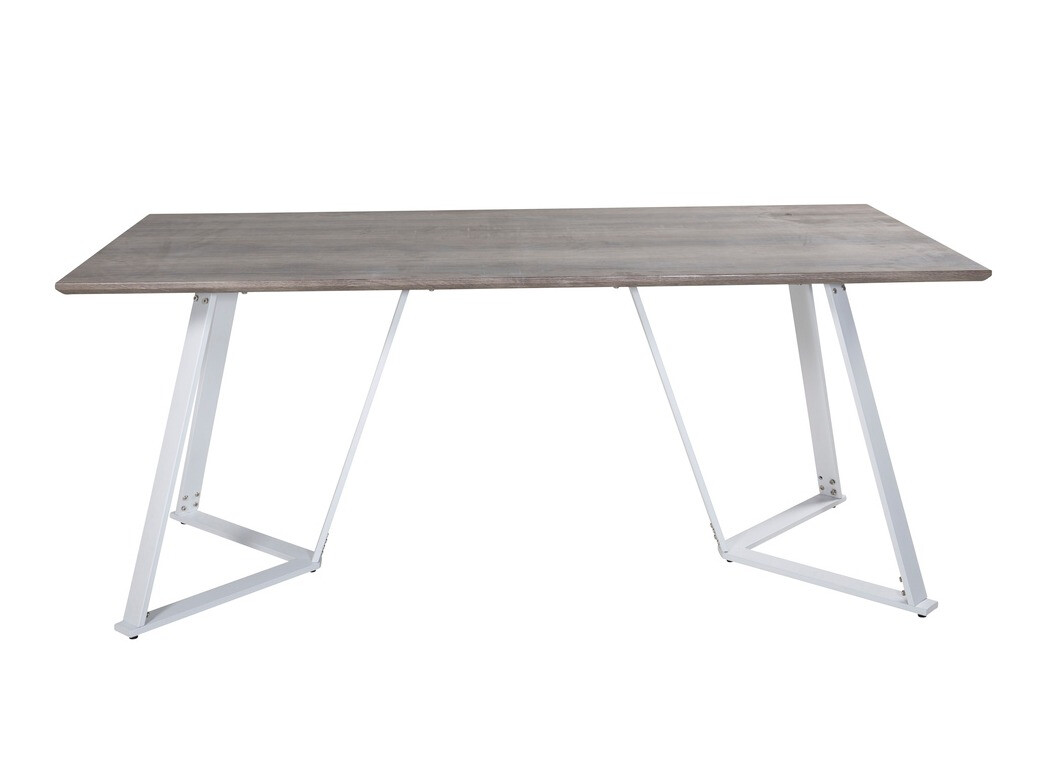 Conjunto de mesas y sillas para comedor Dallas 1973 (Blanco + Gris claro)