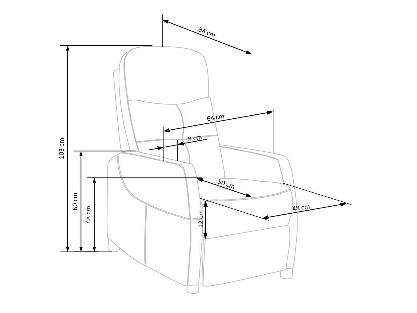 Sillón reclinable Houston 992 (Bluvel 14)