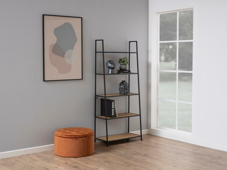 Estantería Norsica Sevferi 156 (Negro + Roble salvaje)