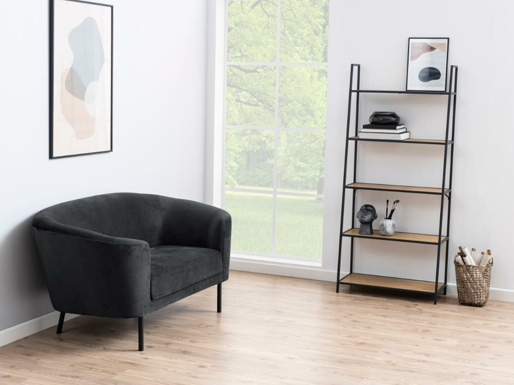 Estantería Norsica Sevferi 156 (Negro + Roble salvaje)