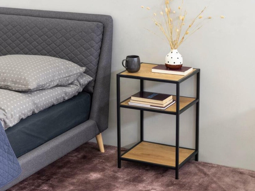 Mesa auxiliar Norsica Sevferi 114 (Roble salvaje + Negro)