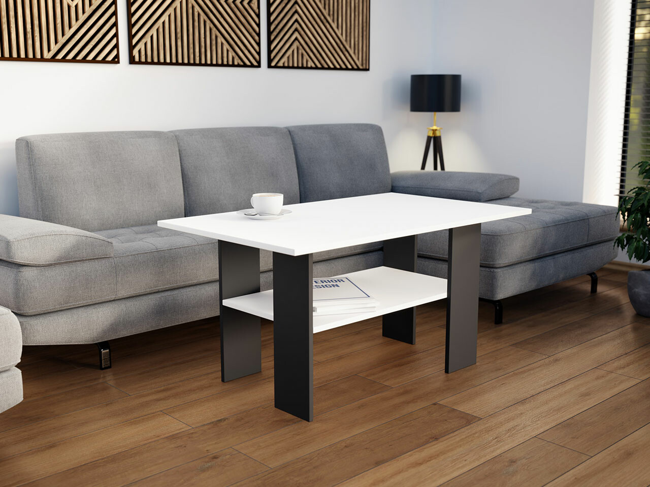 Mesa de centro Reading 101 (Negro + Blanco)