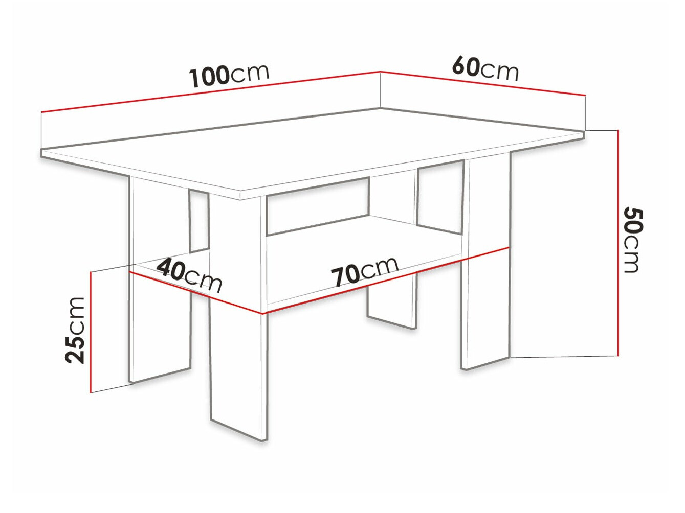 Mesa de centro Reading 101 (Negro + Blanco)