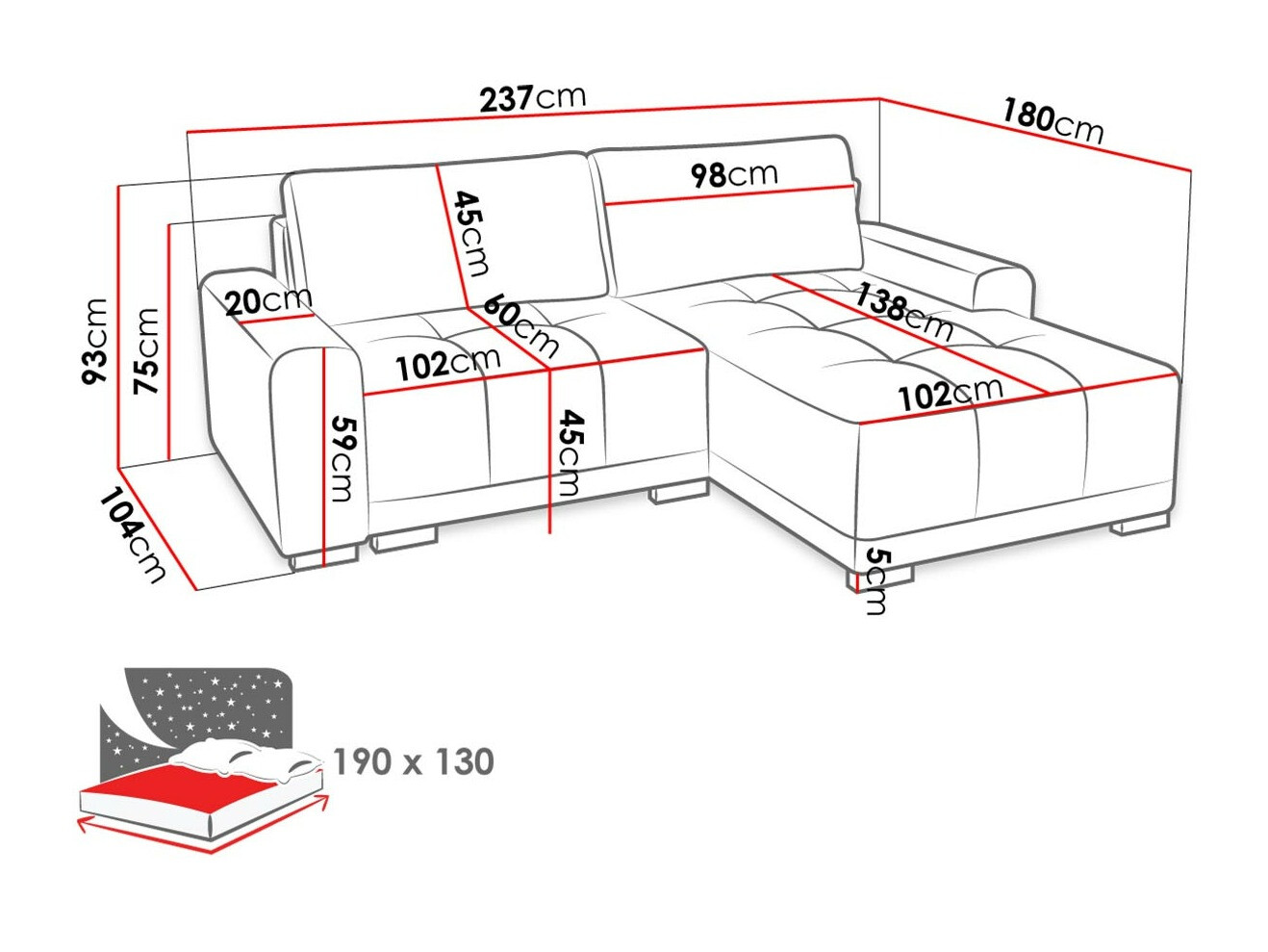 Sofá rinconero Columbus 183 (Country 3)
